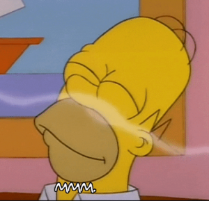 homer smelling something nice